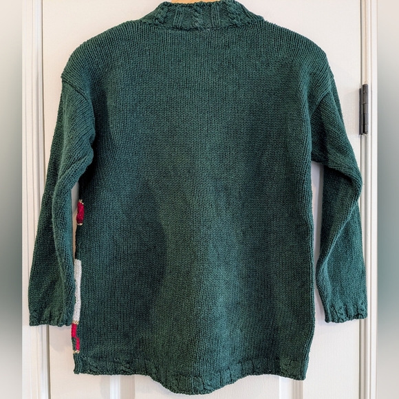 Vintage Fashion Bug Green Holiday Ugly Christmas Sweater Teddy Bear Size Large - Picture 13 of 15